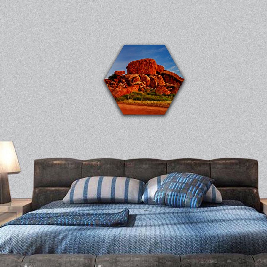 Devil marbles Australia hexagonal canvas wall art