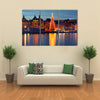 Stockholm’s old city with Christmas tree Multi Panel Canvas Wall Art