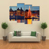 Stockholm’s old city with Christmas tree Multi Panel Canvas Wall Art