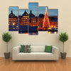 Stockholm’s old city with Christmas tree Multi Panel Canvas Wall Art