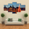 Stockholm’s old city with Christmas tree Multi Panel Canvas Wall Art