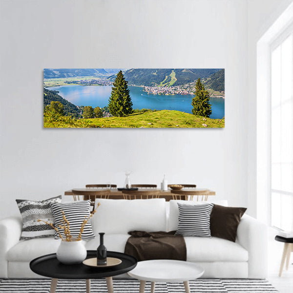 landscape with Alps Zeller in Zell am See, Salzburger Land,  Panoramic Canvas Wall Art