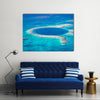 Aerial view of the great blue hole of the coast of Belize Multi panel canvas wall art