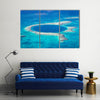 Aerial view of the great blue hole of the coast of Belize Multi panel canvas wall art