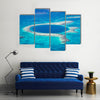 Aerial view of the great blue hole of the coast of Belize Multi panel canvas wall art