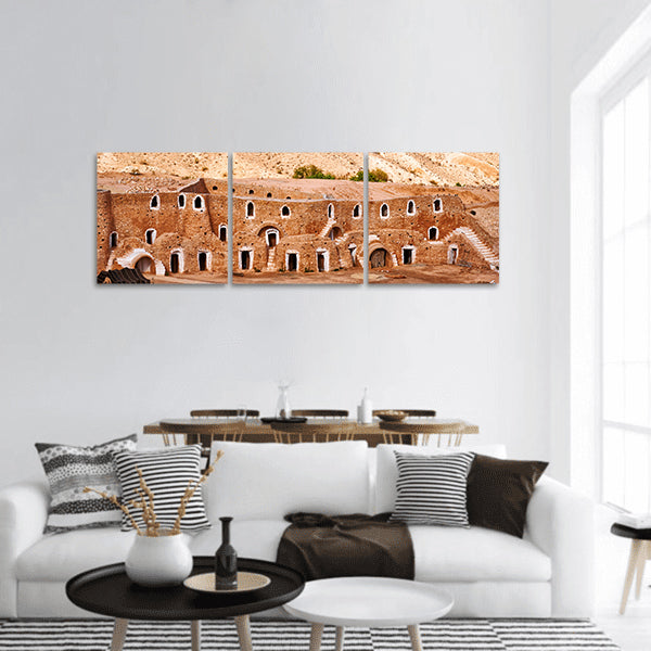 Berber dwelling in rocks, Matmata, Tunisia panoramic canvas wall art