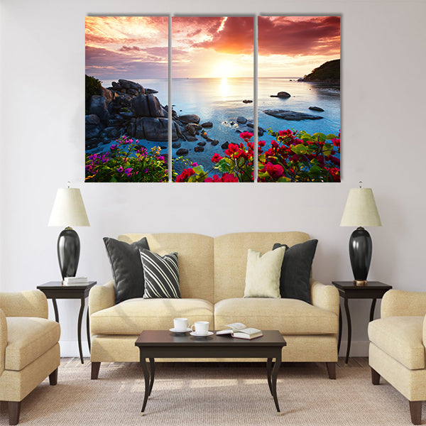 Tranquil beach resort, Thailand Multi panel canvas wall art