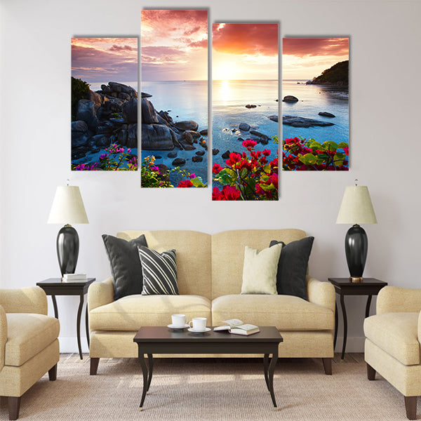 Tranquil beach resort, Thailand Multi panel canvas wall art