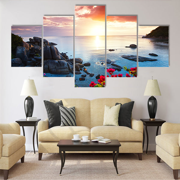 Tranquil beach resort, Thailand Multi panel canvas wall art