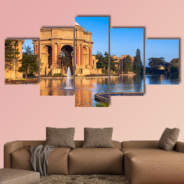 Palace of Fine Arts with lagoon and fountain in San Francisco, California wall art