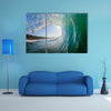 A Swimming Surfer Crashing Ocean Wave Inside Vortex, Multi Panel Canvas Wall Art