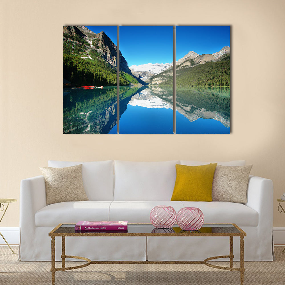 Lake Louise mountain lake panorama multi panel canvas wall art