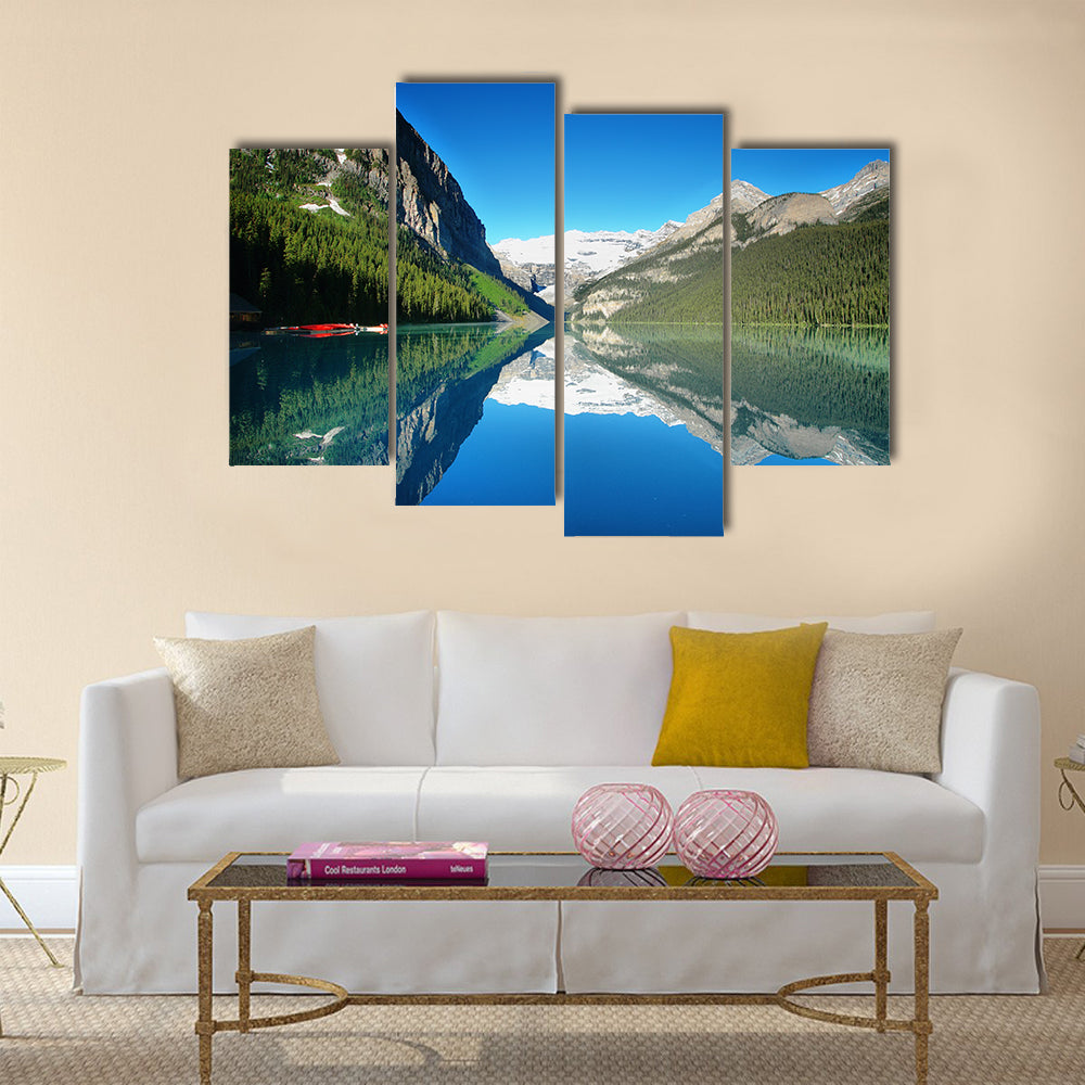 Lake Louise mountain lake panorama multi panel canvas wall art