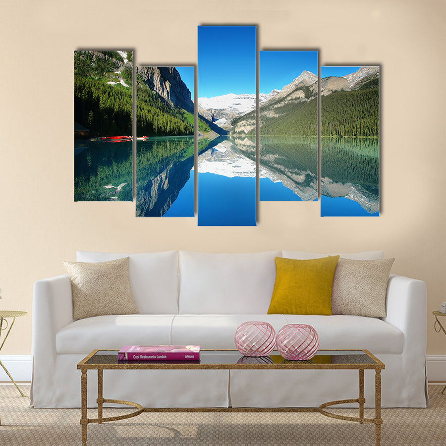 Lake Louise mountain lake panorama multi panel canvas wall art