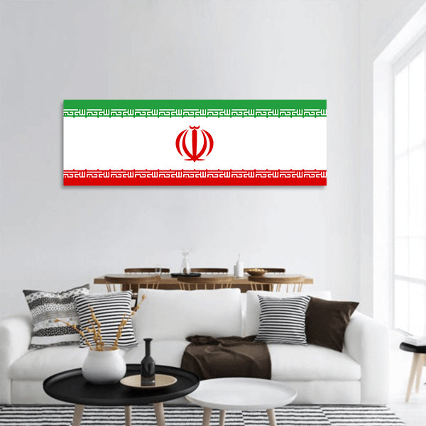 Iran Flag panoramic canvas wall art