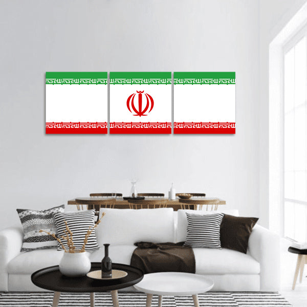 Iran Flag panoramic canvas wall art