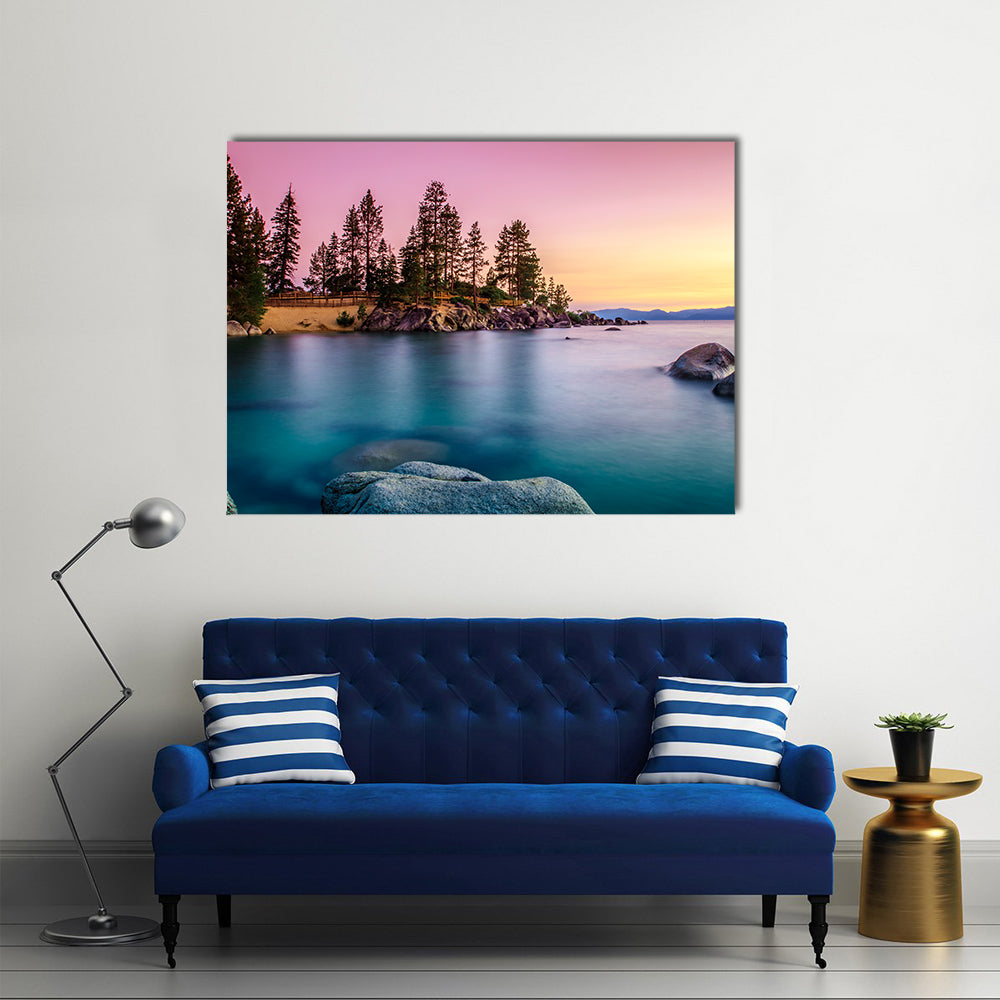 Most Beautiful view of Lake Tahoe multi panel canvas wall art