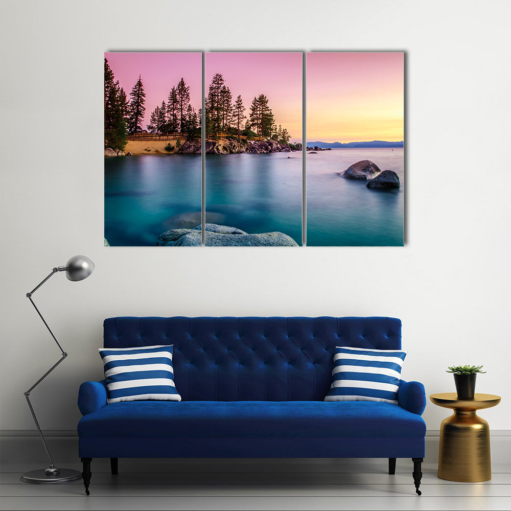 Most Beautiful view of Lake Tahoe multi panel canvas wall art