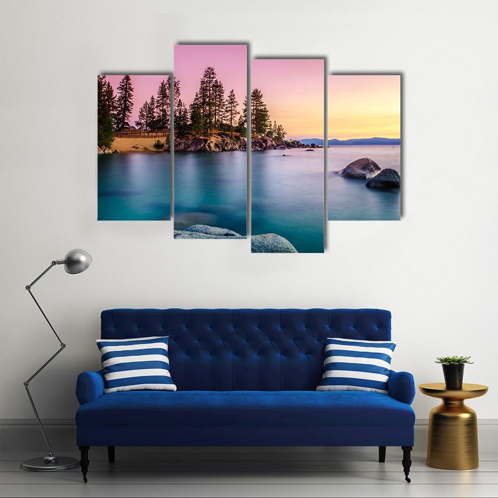 Most Beautiful view of Lake Tahoe multi panel canvas wall art