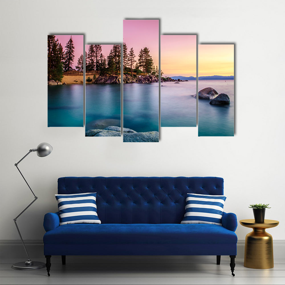 Most Beautiful view of Lake Tahoe multi panel canvas wall art