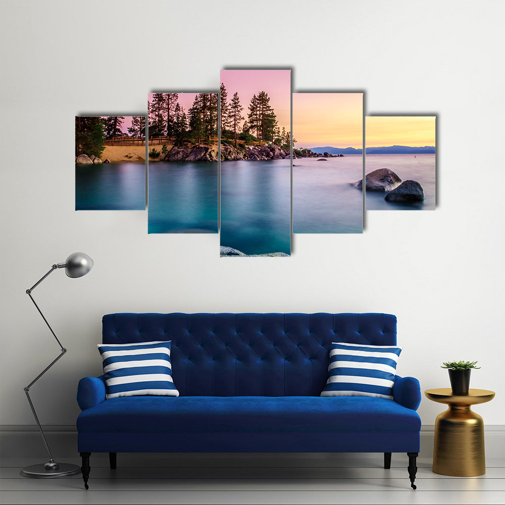 Most Beautiful view of Lake Tahoe multi panel canvas wall art