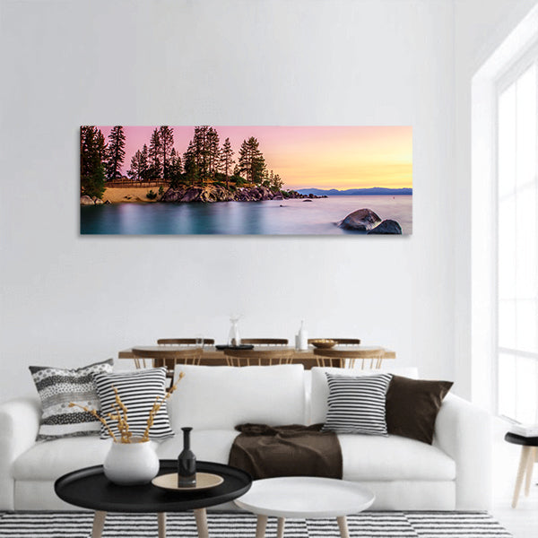 Lake Tahoe panoramic canvas wall art
