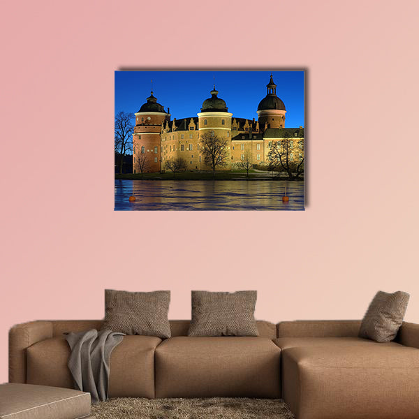 View of the Gripsholm Castle from the Lake Malaren multi panel canvas wall art