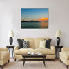 Doha Qatar sunset cloud adds vibrancy to the city skyline Multi panel canvas wall art