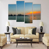 Doha Qatar sunset cloud adds vibrancy to the city skyline Multi panel canvas wall art