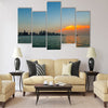 Doha Qatar sunset cloud adds vibrancy to the city skyline Multi panel canvas wall art