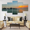 Doha Qatar sunset cloud adds vibrancy to the city skyline Multi panel canvas wall art