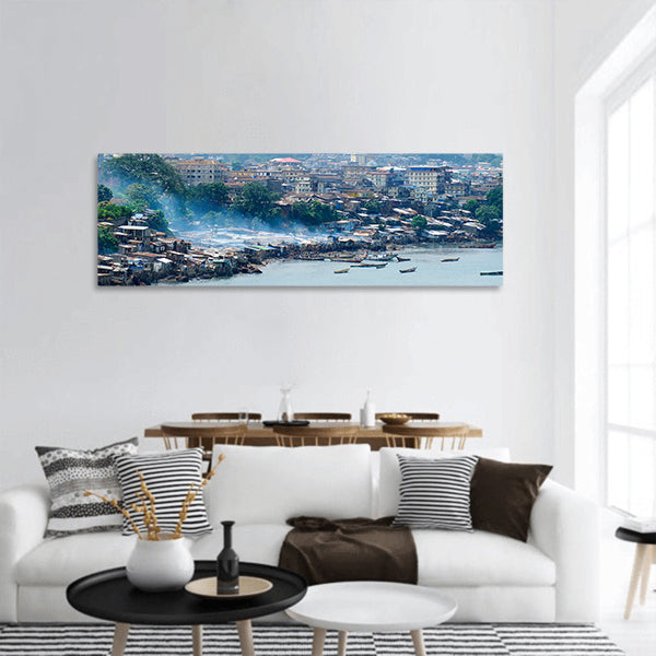 Photo of freetown in sierra leone Panoramic Canvas Wall Art