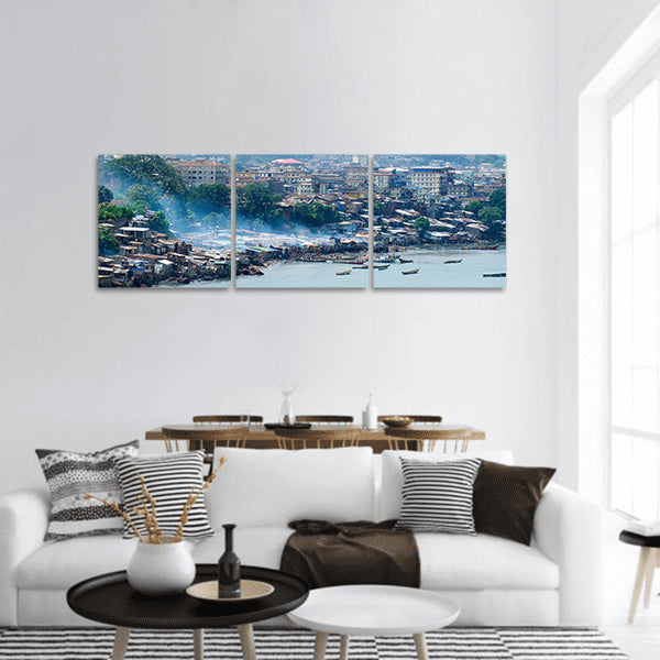 Photo of freetown in sierra leone Panoramic Canvas Wall Art