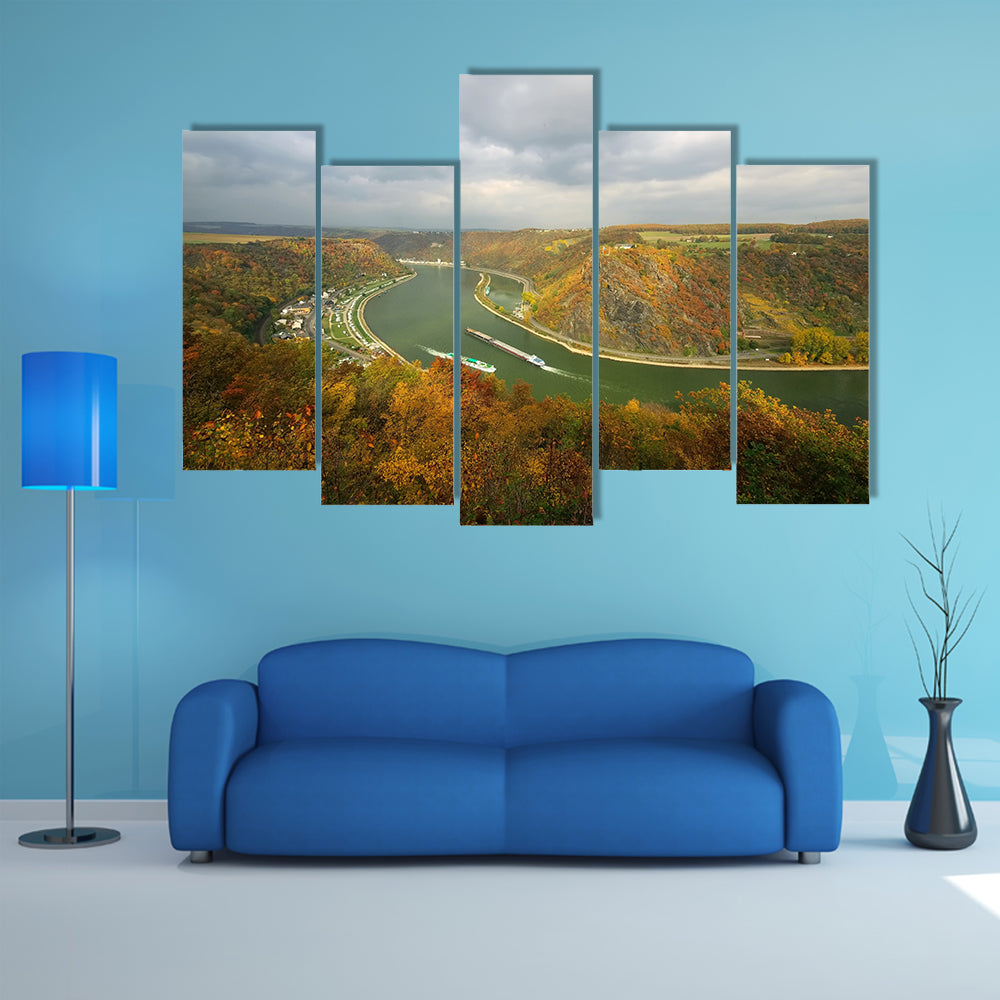 Most beautiful view of Loreley view multi panel canvas wall art