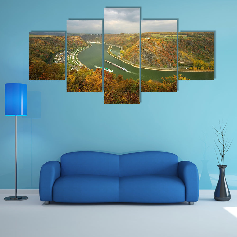 Most beautiful view of Loreley view multi panel canvas wall art