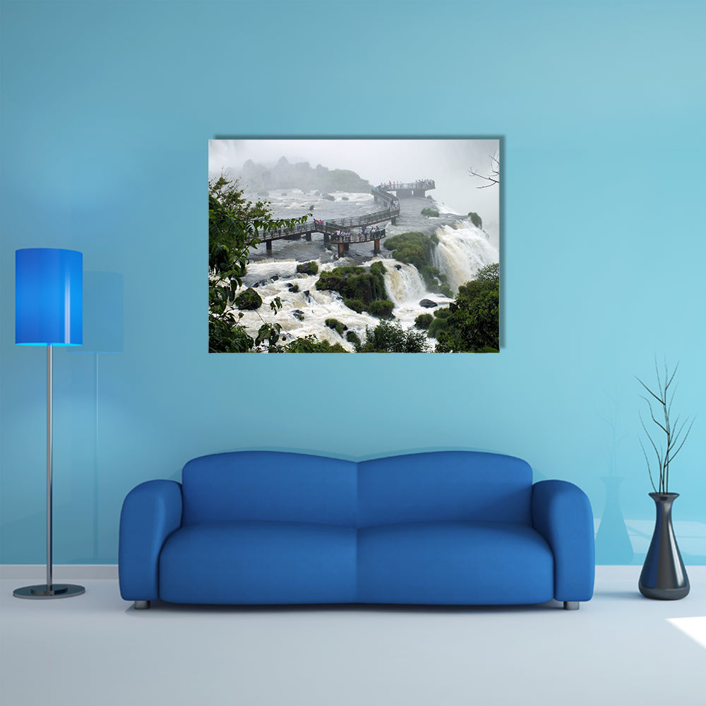 The Santa Maria Falls on the Brazilian side of the Iguazu Falls Multi Panel Canvas Wall Art