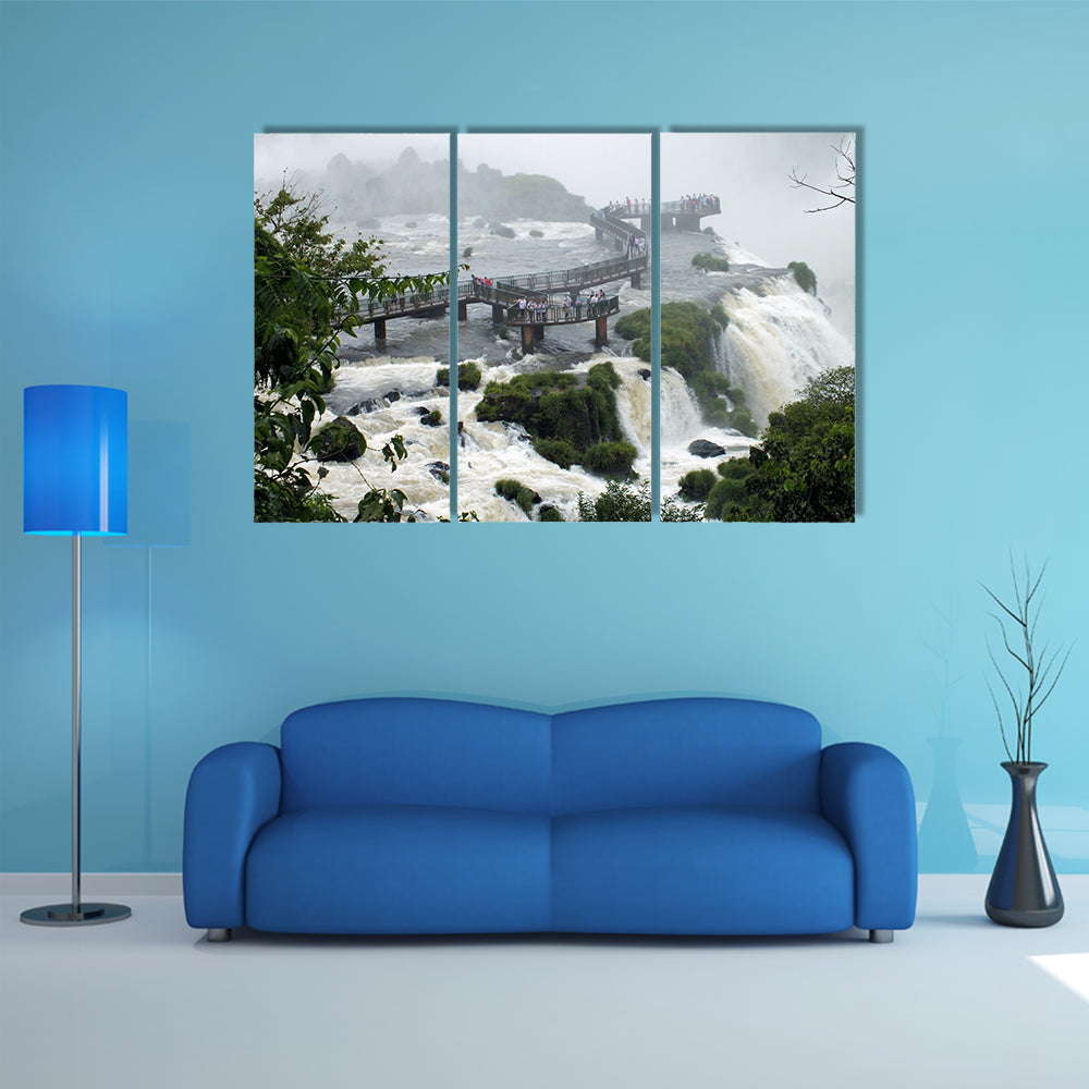 The Santa Maria Falls on the Brazilian side of the Iguazu Falls Multi Panel Canvas Wall Art