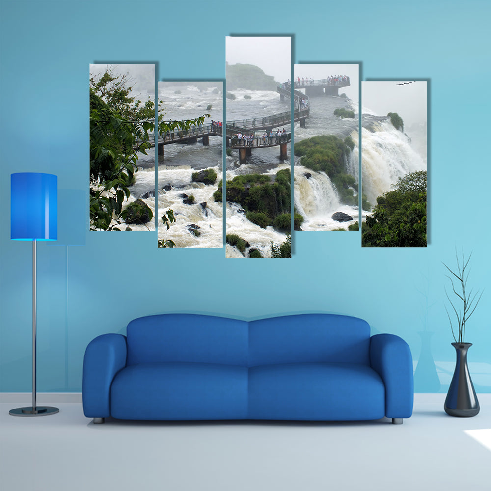 The Santa Maria Falls on the Brazilian side of the Iguazu Falls Multi Panel Canvas Wall Art