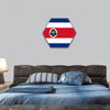 Costa Rica Flag hexagonal canvas wall art