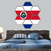 Costa Rica Flag hexagonal canvas wall art