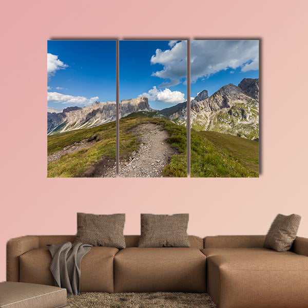 Mountain paths and majestic views of the Dolomites – Italy Multi panel canvas wall art
