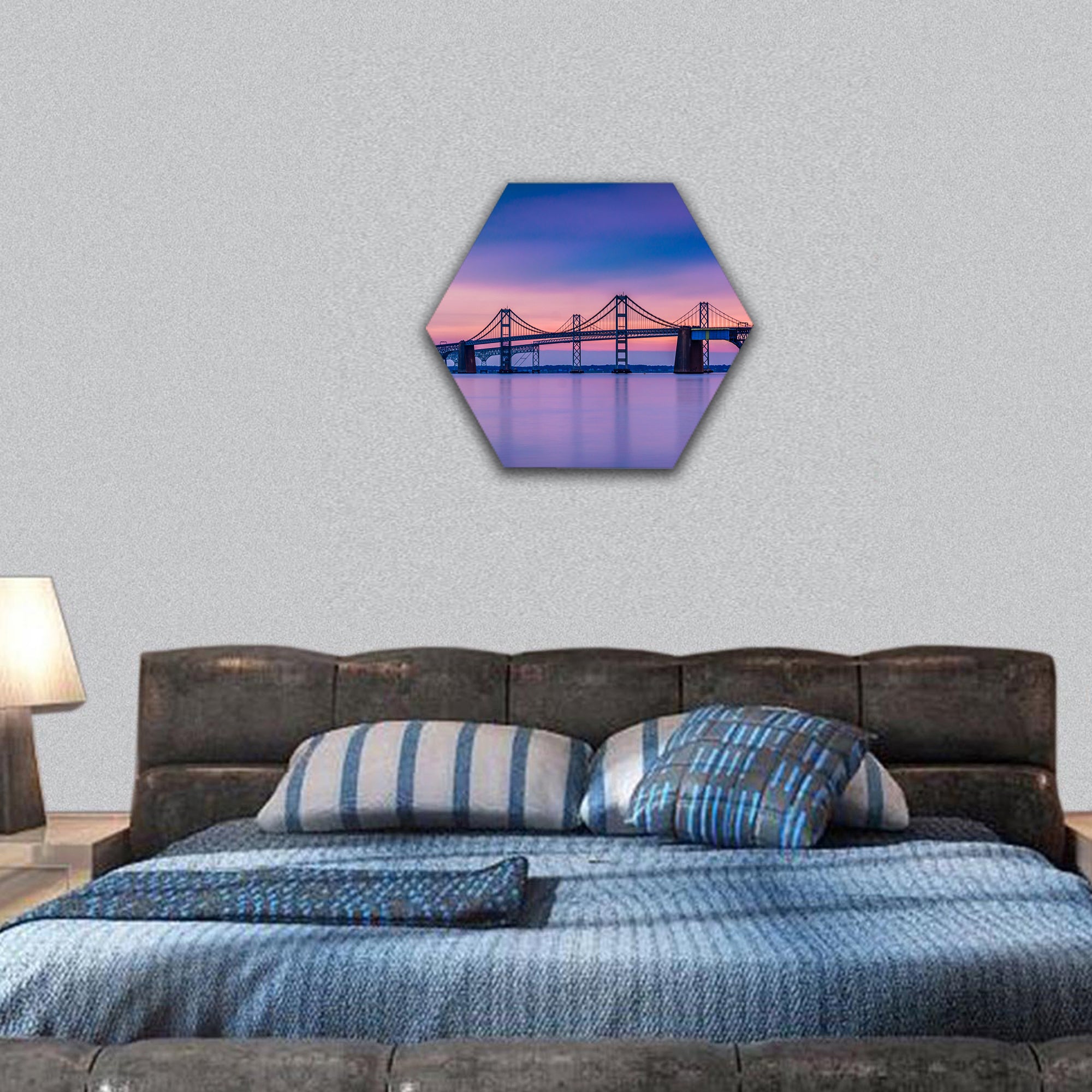 Chesapeake Bay Bridge, Maryland hexagonal canvas wall art