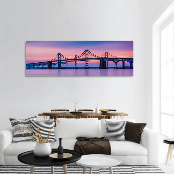 Chesapeake Bay Bridge, Sandy Point State Park, Maryland panoramic canvas wall art