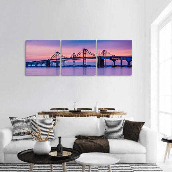 Chesapeake Bay Bridge, Sandy Point State Park, Maryland panoramic canvas wall art