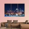 Denver Skyline West Side, Night in Colorado, multi panel canvas wall art