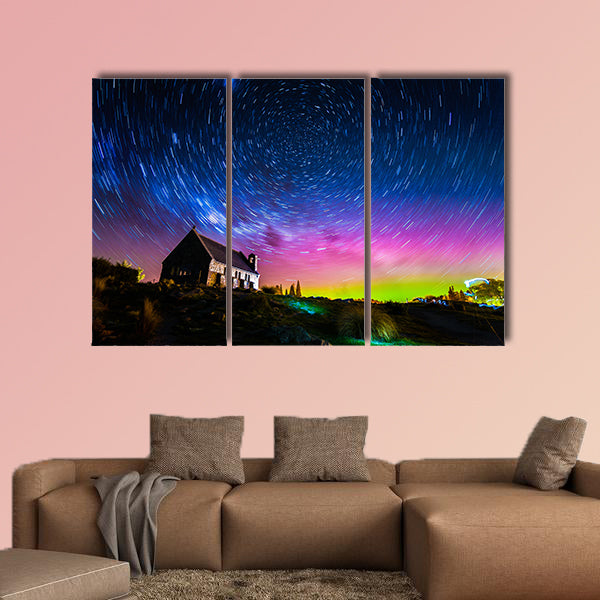 Star trails and Aurora light at Church of the Good wall art