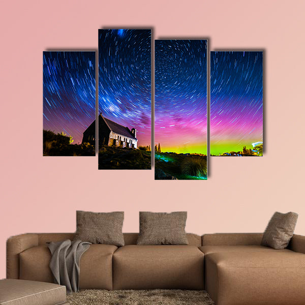 Star trails and Aurora light at Church of the Good wall art