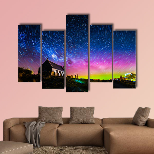Star trails and Aurora light at Church of the Good wall art