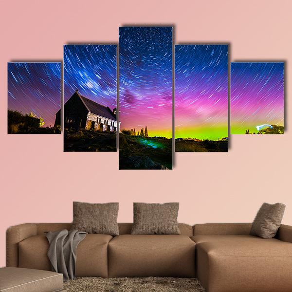 Star trails and Aurora light at Church of the Good wall art