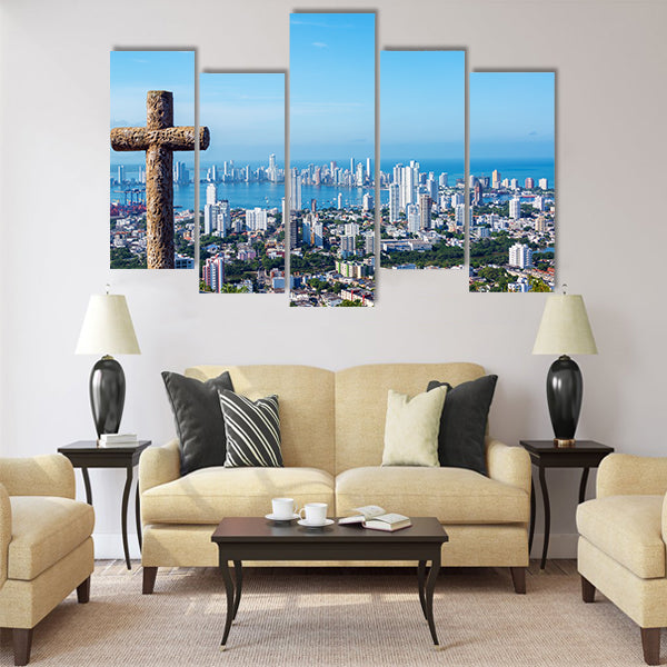 View of the modern part of Cartagena Multi Panel Canvas Wall Art
